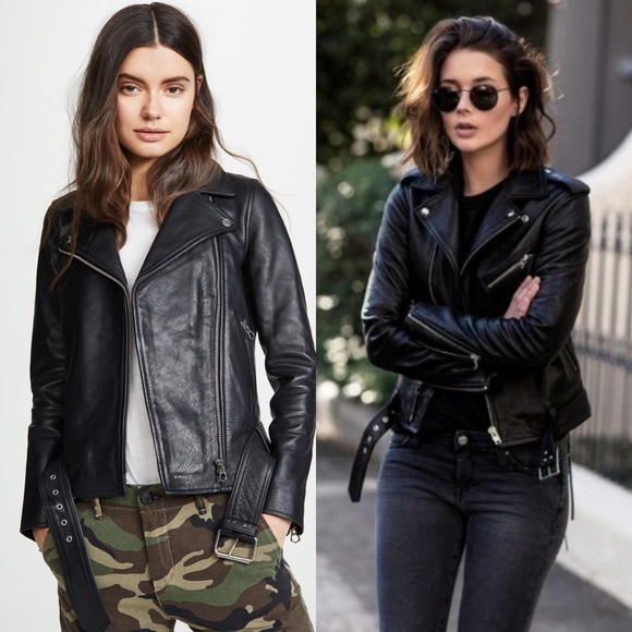 Madewell Ultimate Leather Motorcycle Jacket in True Black size med NEW! W/o tags - Picture 1 of 14